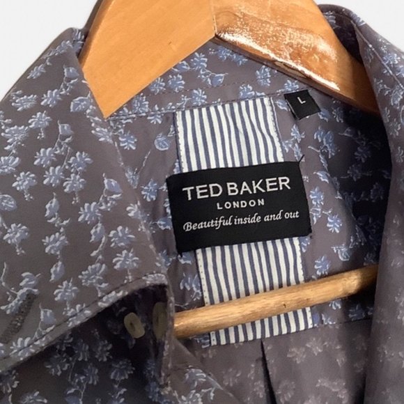 TED BAKER LONDON men’s floral print casual button down shirt - Picture 2 of 4